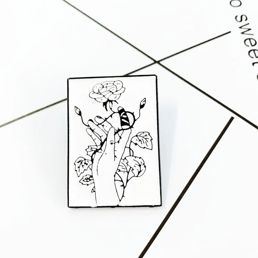 Эмалированная булавка с розой ручной работы брошь на рюкзак для лацкана одежды