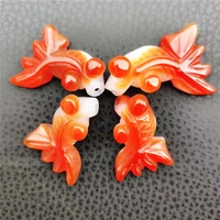 2pc agate goldfish feng shui chakra healing reiki quartz home decoration handicraft pendants carvings