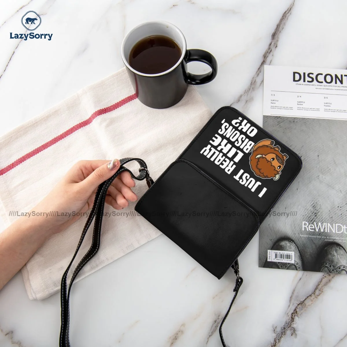 

Bison Shoulder Bag Business Female Mobile Phone Bag Gift Reusable Leather Bags