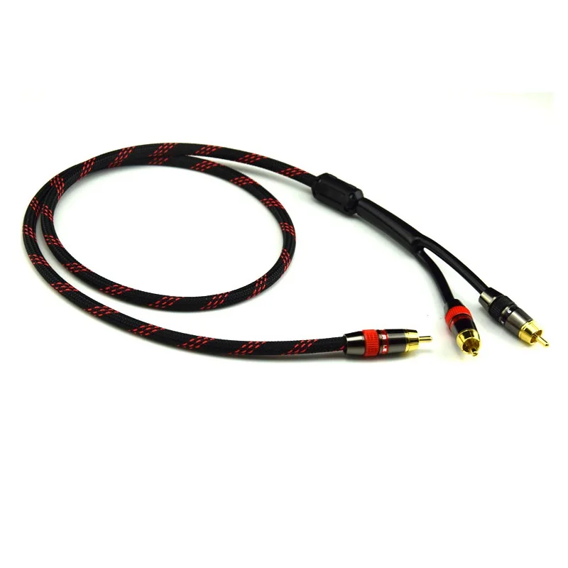 HiFi один RCA-двойной RCA сабвуфер домашний аудиокабель из чистой меди Sub-2 сплиттер Y