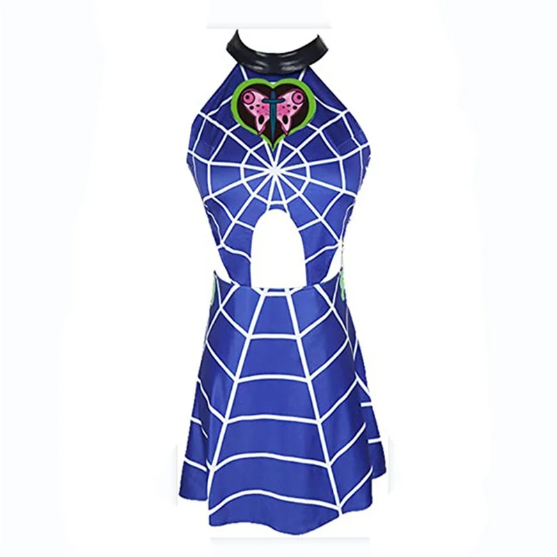 

Anime Bizarre Adventure Kujo Cujoh Jolyne Cosplay Jumpsuit for Women Sexy Sleeveless Blue Top Skirt Christmas Halloween