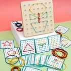 Доска для ногтей Монтессори с резиновыми завязками и карточками