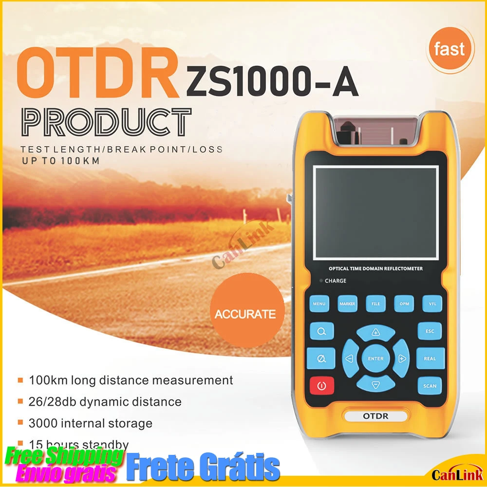 SignalFire ZS1000-A OTDR 100 км + VFL 5 Оптический временной рефлектометр 1 мВт 32 дБ/30 дБ 1310 мм/1550