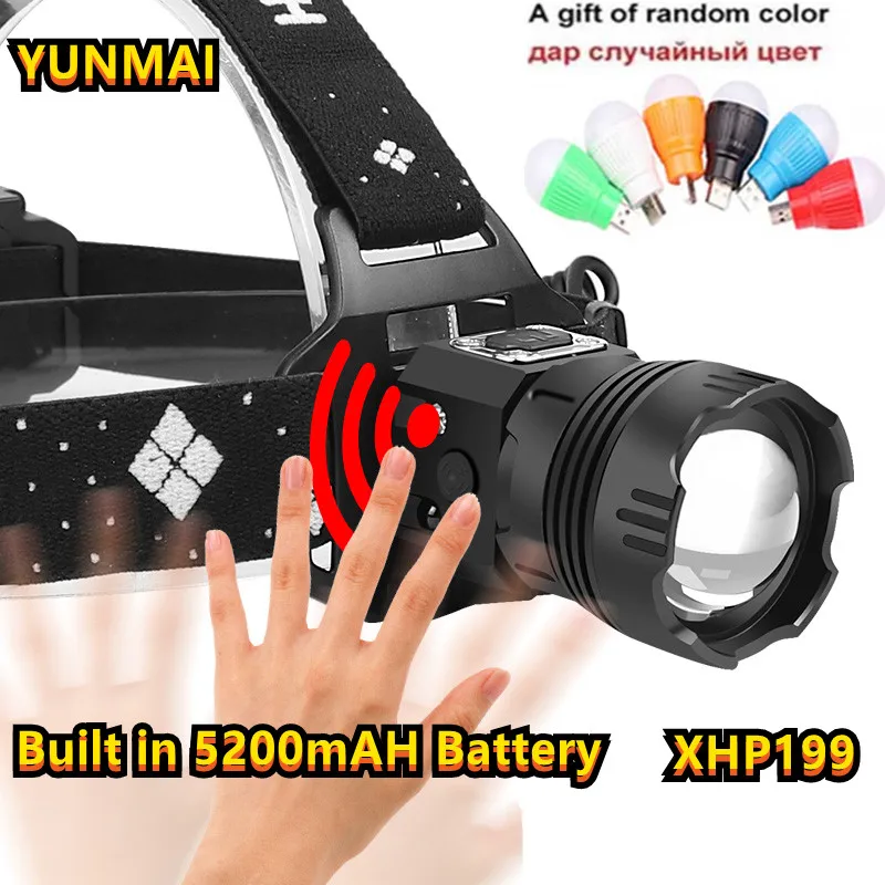 1200000LM XHP199 мощный Фонари фары XHP110 USB флэш память светильник XHP70 головной