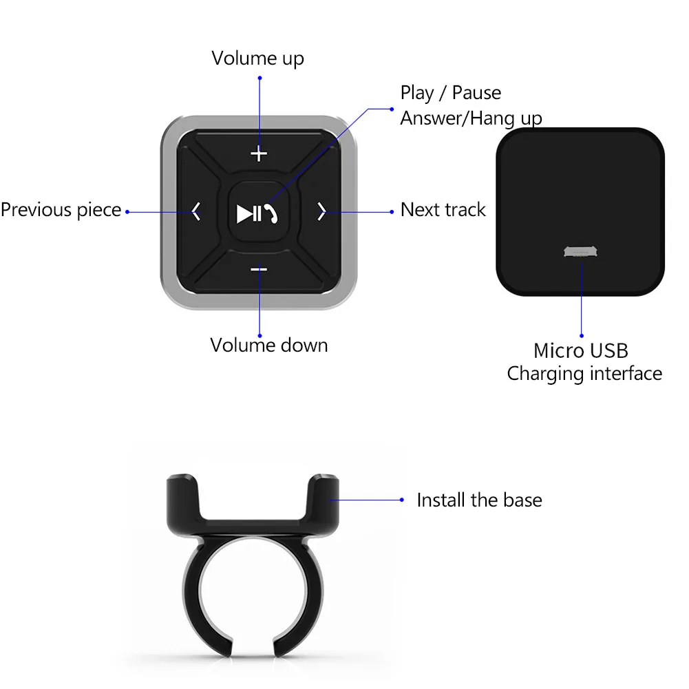 Кнопка управления на руль автомобиля для IOS Android Беспроводная мотоцикла Радио DVD