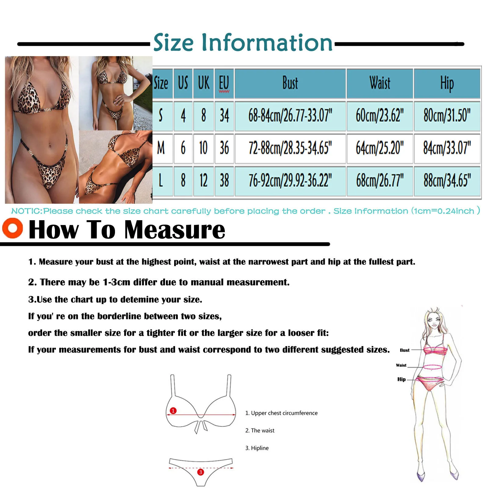 

Ladies Leopard Print Swimsuit Thong Bikini Push-up Swimsuit Brazil Swimsuit Summer Swimsuit Beachwear Bikini Sexy