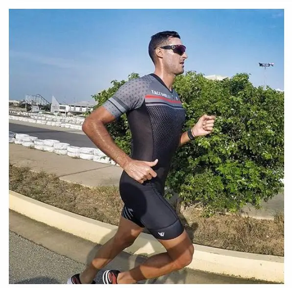 Триатлон мужской с коротким рукавом велосипедный Трикотажный костюм