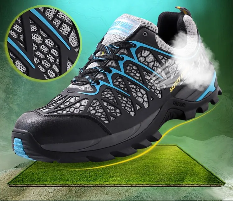 Men's Steel Toe Cap Safety Shoes Light Breathable Outdoor Adventure Sneakers Puncture-proof Work Ankle Boots Protective Footwear | Обувь
