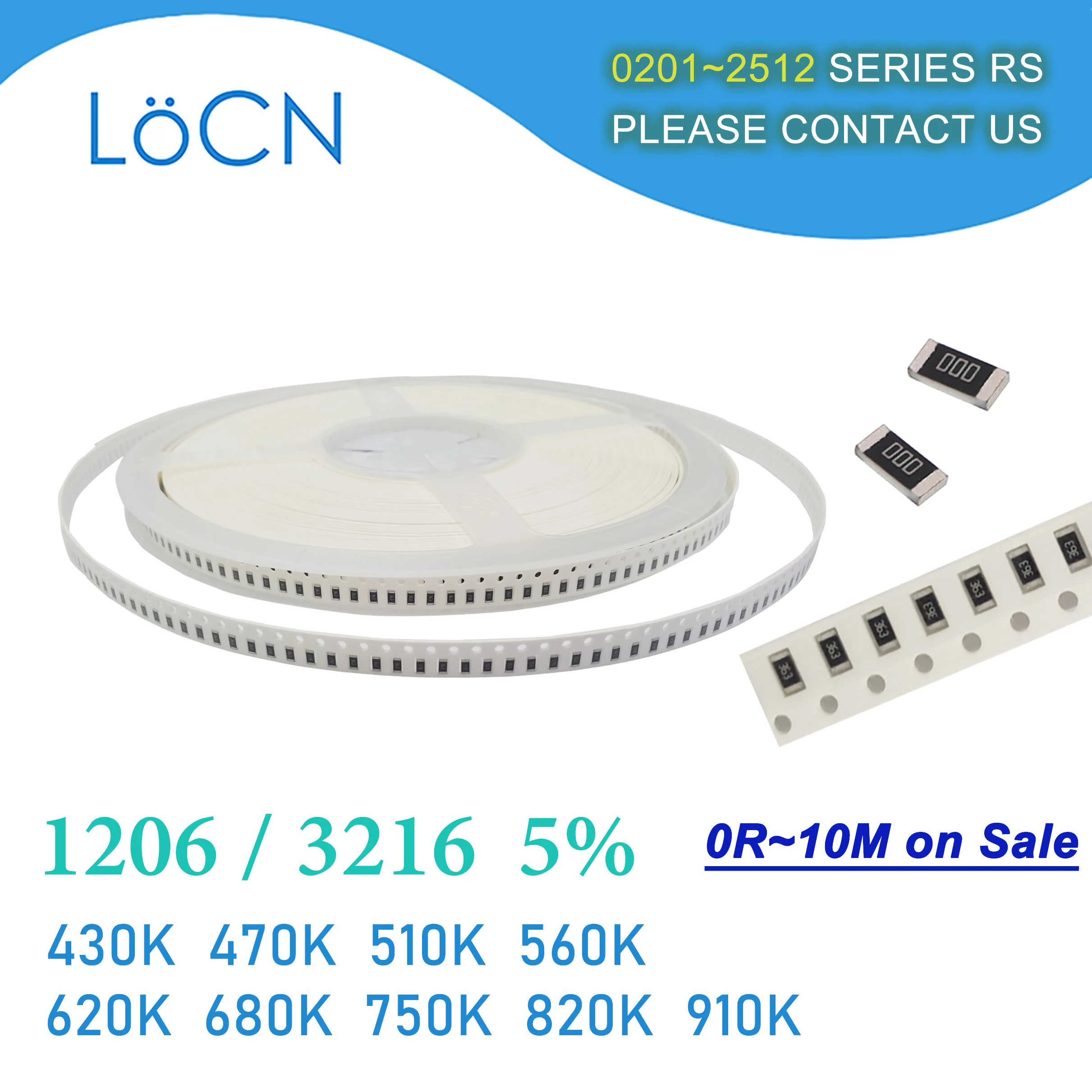 1206 J 5% 5000 шт. 430K 470K 510K 560K 620K 680K 750K 820K 910K OHM 3216 SMD резистор LoCNService 434 474 514 564 624 684 754