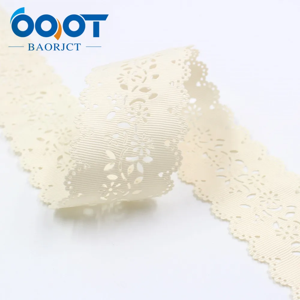 I-19805-1805 OOOT BAORJCT I-19805-1789, горячая Распродажа 43 мм 10 ярдов полые цветы ленты, поделка бант крышка аксессуары и украшения материал - Цвет: I-19805-1805