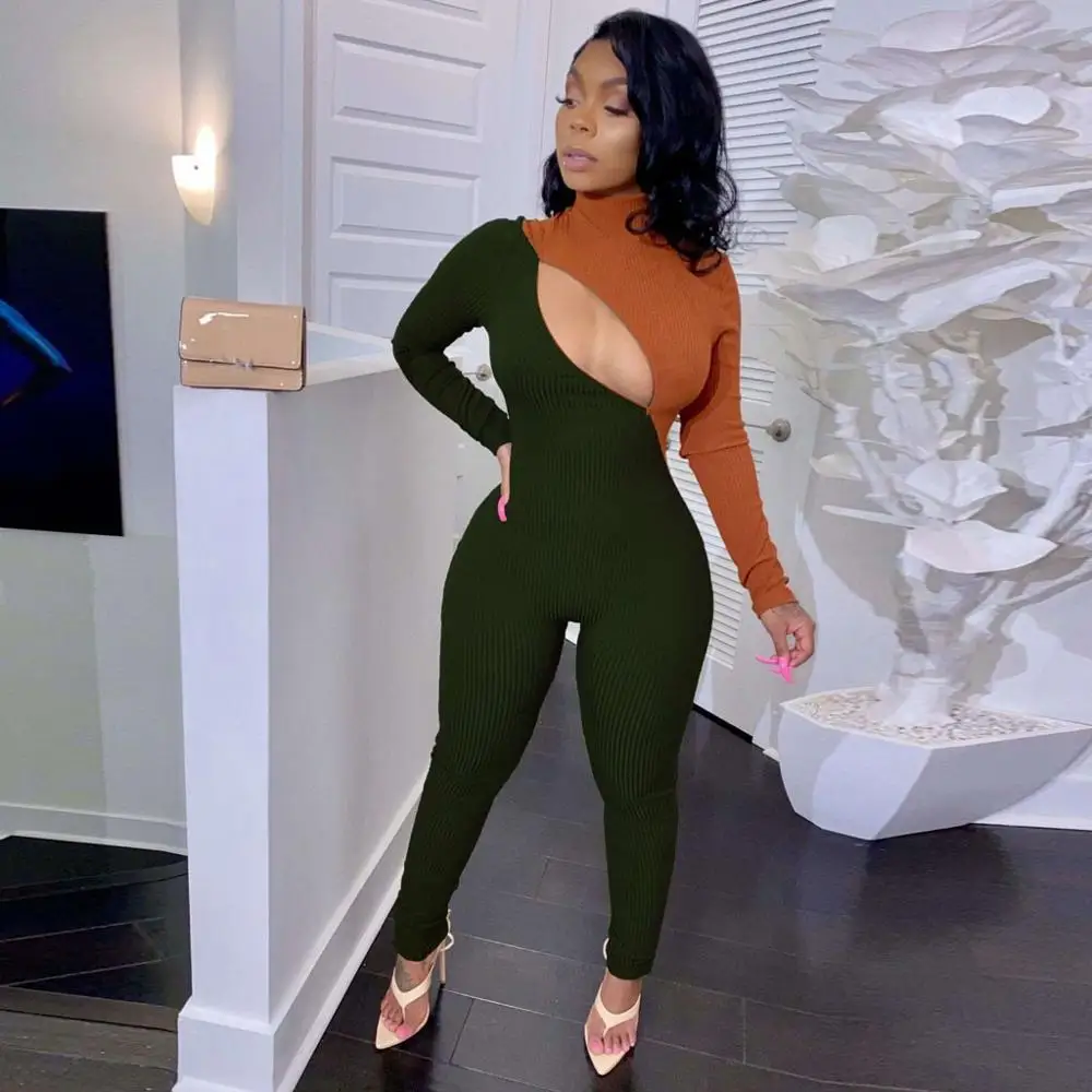 Женский комбинезон с длинным рукавом Adogirl Рождественский высоким воротником и