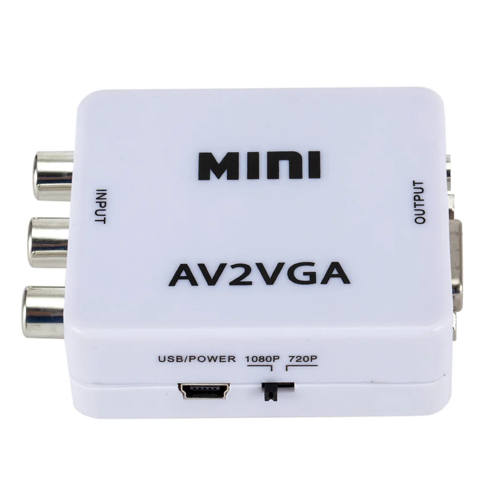 Преобразователь видео Mini HD AV2VGA преобразователь AV RCA CVBS для VGA