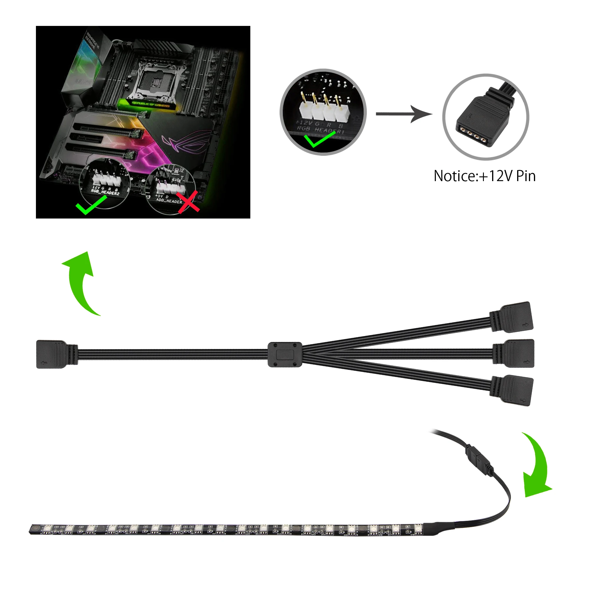 3 шт. SMD5050 RGB светодиодный светильник для моддинга чехол для ПК с 4pin RGB коннектор светодиодный светильник 12 В совместим с Asus Aura Asrock