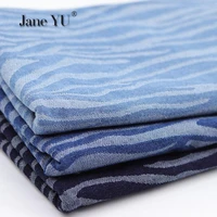 janeyu zebra jacquard denim fabric thickened wash diy handmade clothing fabric stripes cloth