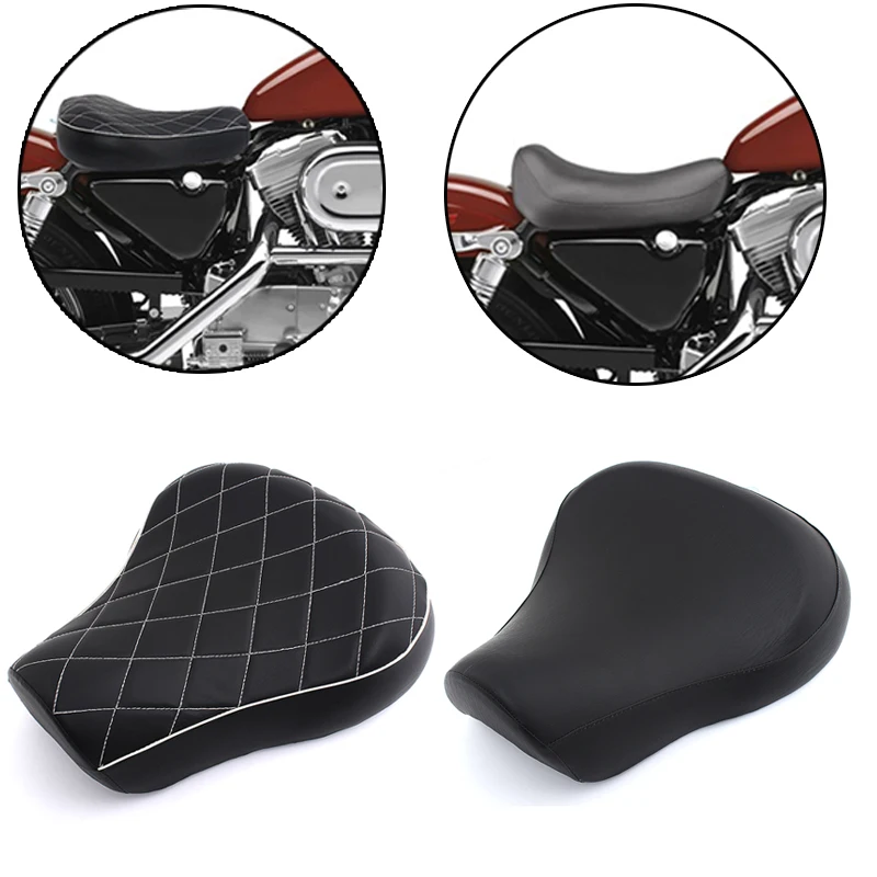 

Black Front Driver Rider Solo Seat Black Motorcycle Seats Cushion For Harley Sportster 883 1200 Forty Eight 48 72 1983-2003