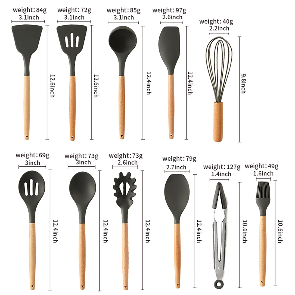 2021 Kitchen Accessoire Set 11/13 Pcs Silicone Spatula Utensils with Spoon Shovel Tongs Cooking Tools Kitchenware | Дом и сад
