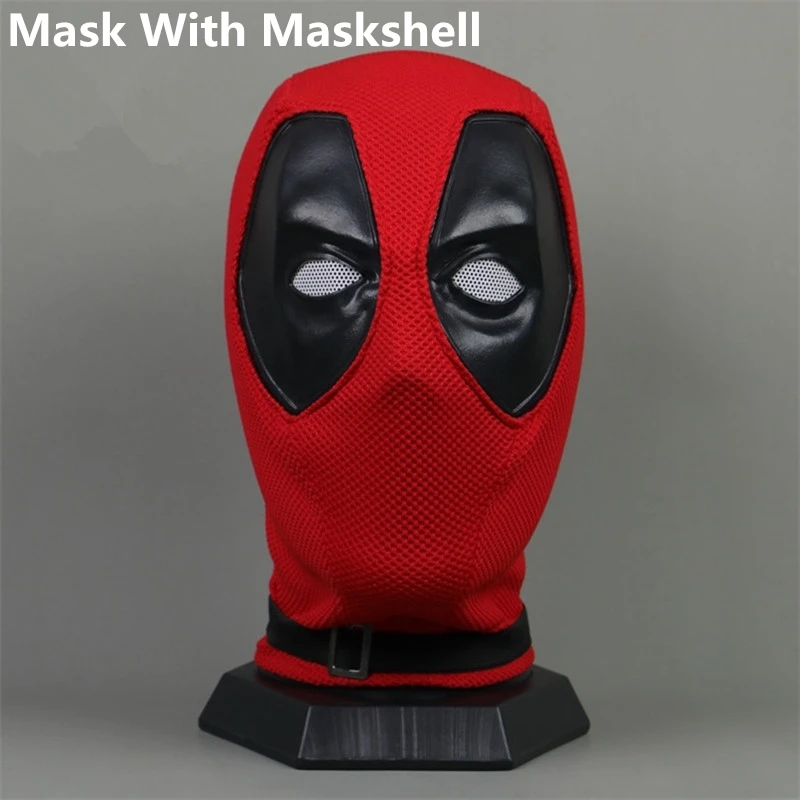 Mask New Anime Deadpool Cosplay Mask Wade Winston Wilson Headgear Knitted Cotton Mesh Helmet Halloween Party Carnival Costume Props - Цвет: Mask