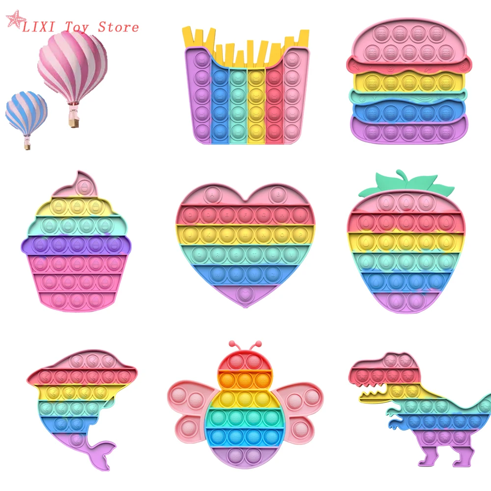 

Pop Fidget Toys Antistress Push Bubble Squishy Silicone Simple Dimple Stress Relief Toys For Children Kids Adult Fidget Toy Gift