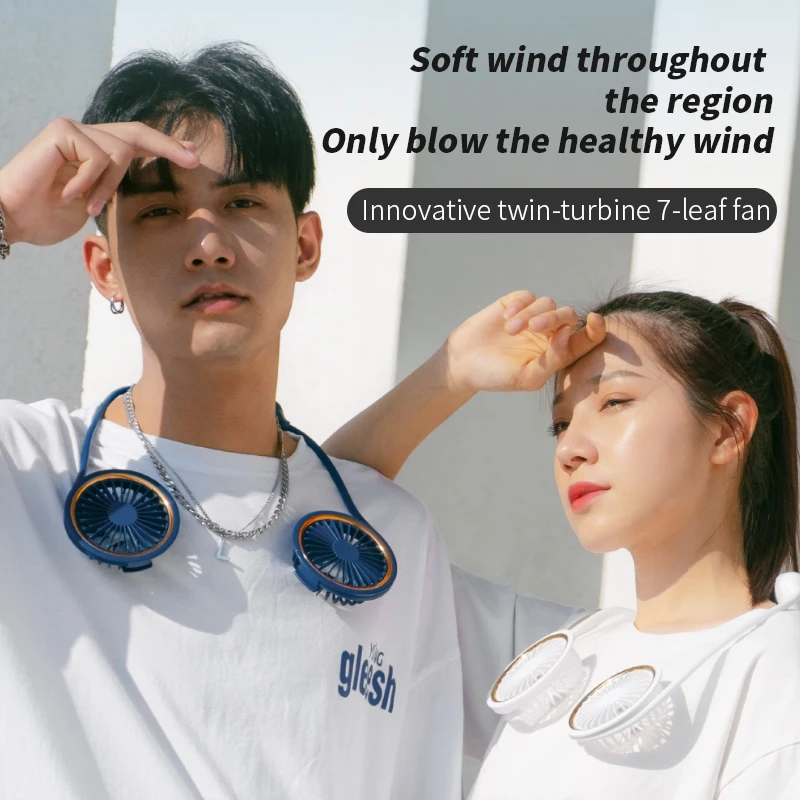 Складной Портативный вентилятор электрический на шее мини охлаждения