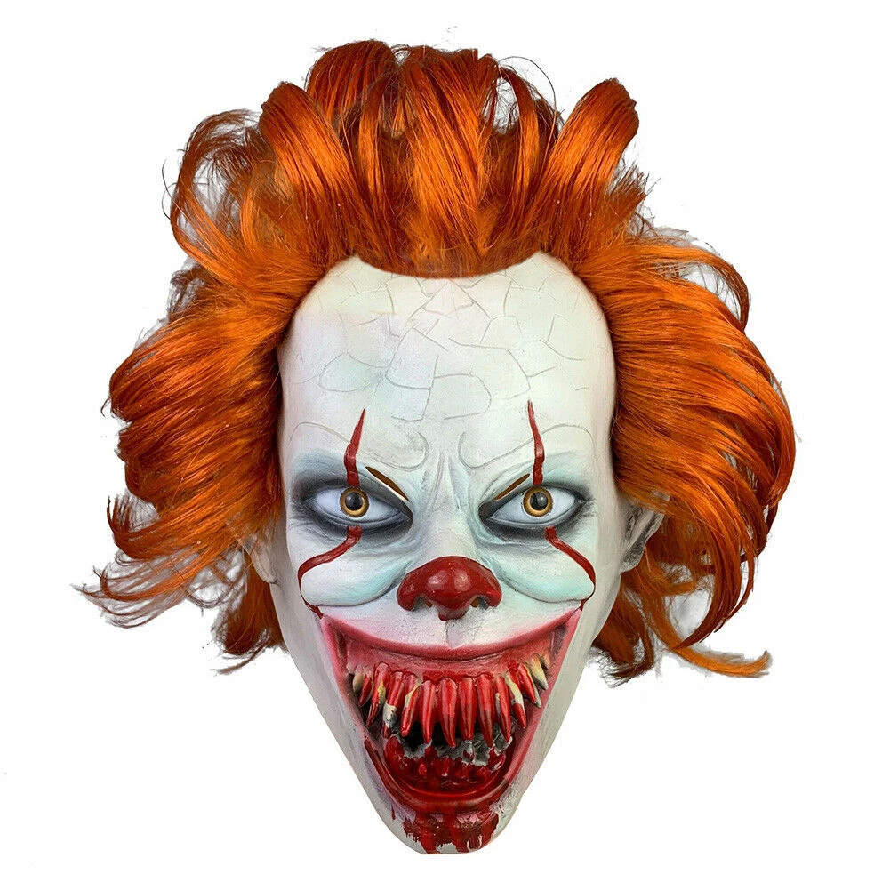 Stephen King's It Mask Pennywise одежда для клоуна Маска Клоун маска на Хеллоуин для косплея костюм реквизит Праздничный костюм нарядное платье