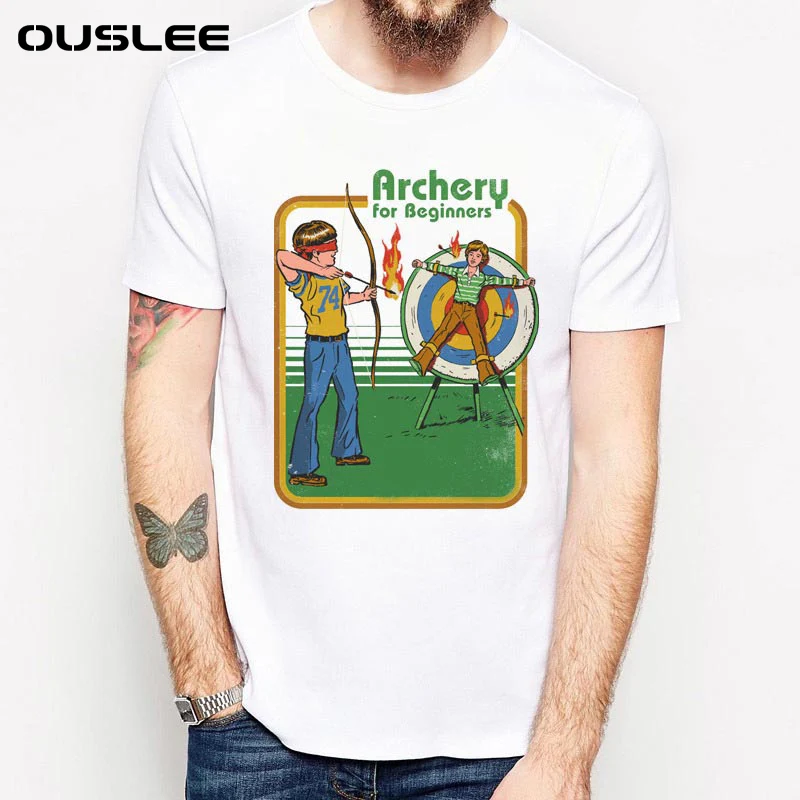 Футболка OUSLEE Мужская в стиле Харадзюку белая рубашка с принтом серии Evil коротким