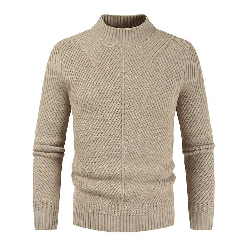 

Simple Casual Men's Wool Sweater O-neck Long Sleeve Solid Thick Warm Stretchy Slim Fashion Quality Knitting Male Pullover