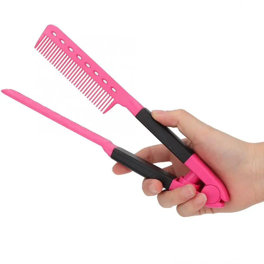 Пластик Портативный шина расческа для выпрямления волос кудрявый укладке