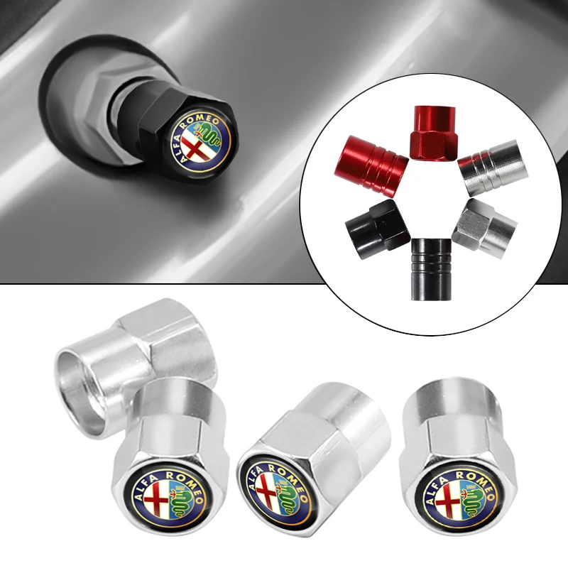 Колпачки клапанов автомобильных шин 4 шт. алюминиевый воздушный клапан для Alfa Romeo
