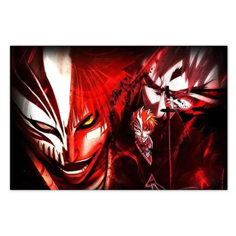 

Color BLEACH Kurosaki Ichigo Mask Hollow Anime Posters Manga Figure Canvas Painting Living Room Home Bar decor Wall Art Pictures
