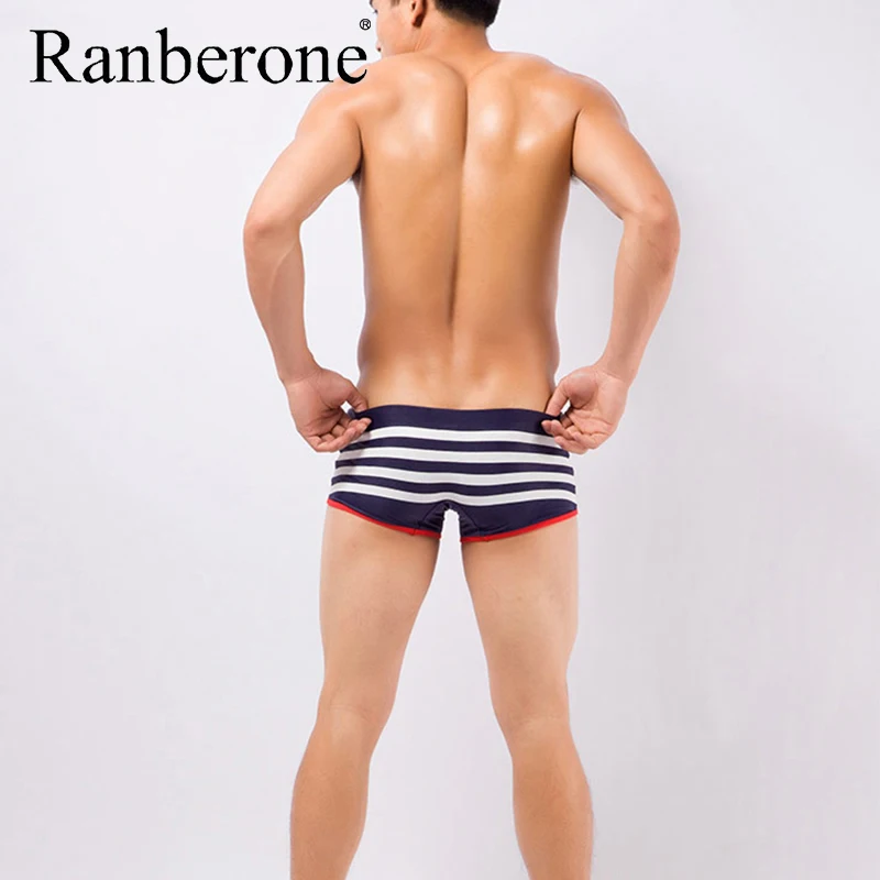 Man Swimwear Surfing Beach Pants Boxer Stripe Men's Swimming Trunks Sexy Shorts Swim Briefs Boxers Sports Suit Swimsuit Boy