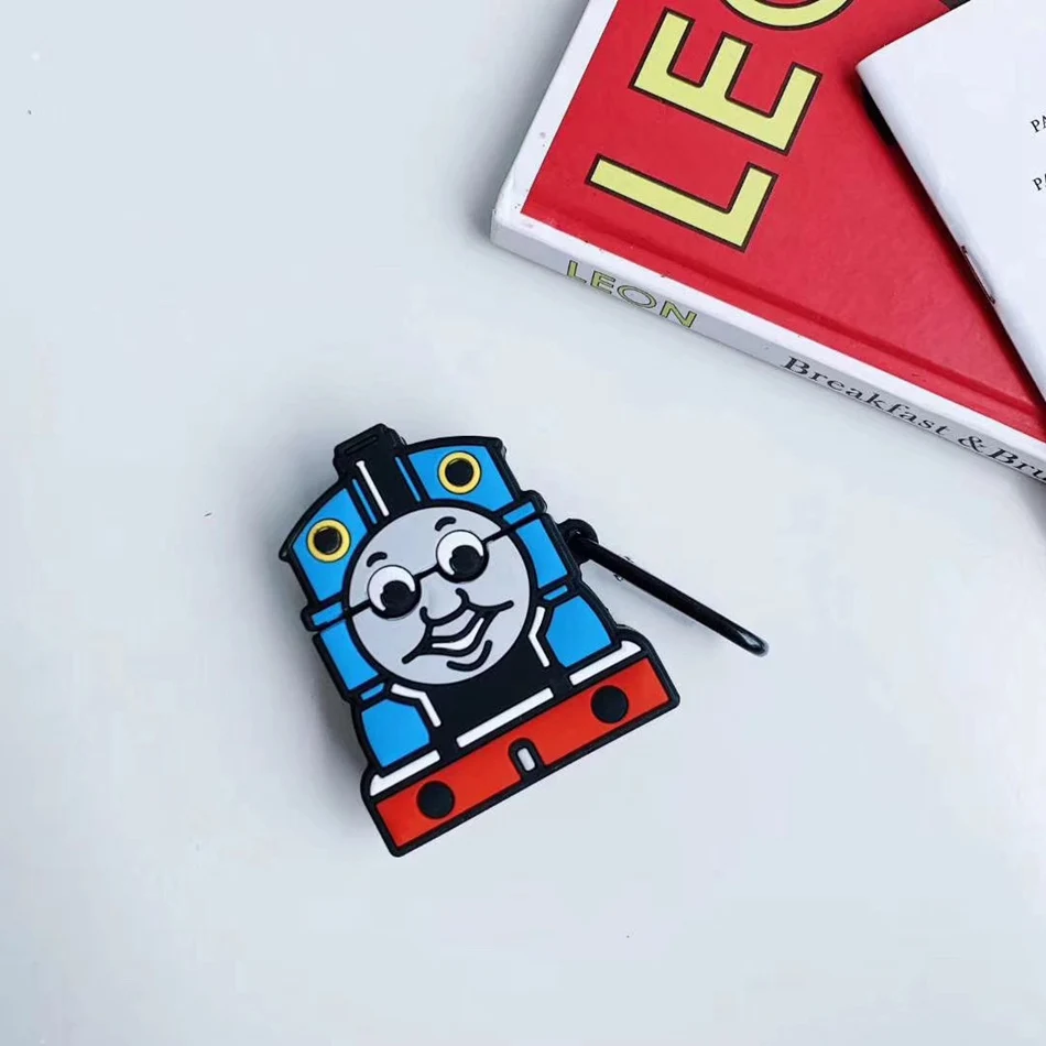 804F 3D силиконовый чехол для наушников для Airpods 2 Чехол с милой собачкой и поездом из мультфильма чехол для Airpods 1 чехол для наушников Earbods чехол с кольцом - Цвет: 804F
