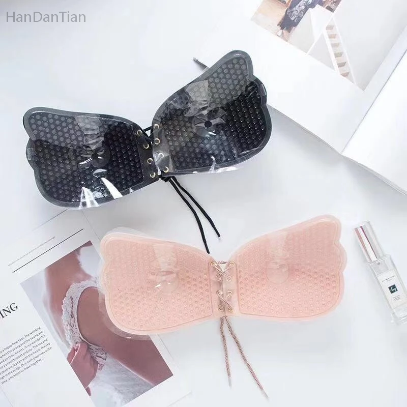 Женский самоклеящийся бюстгальтер без бретелек однотонный гелевый силиконовый