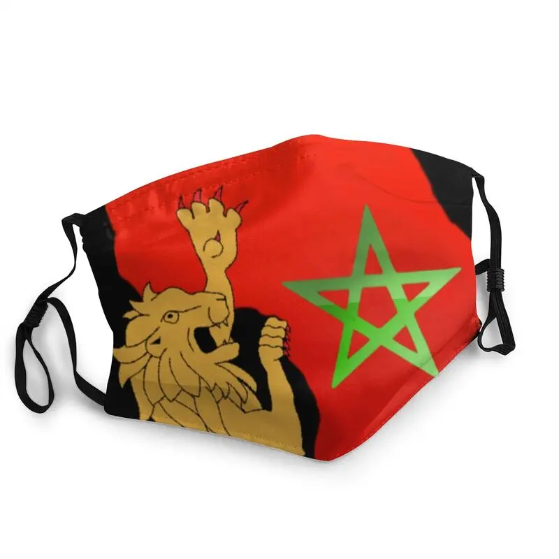 

Флаг Марокко, маска льва, защита от пыли, Женская защита, унисекс, взрослая маска для рта