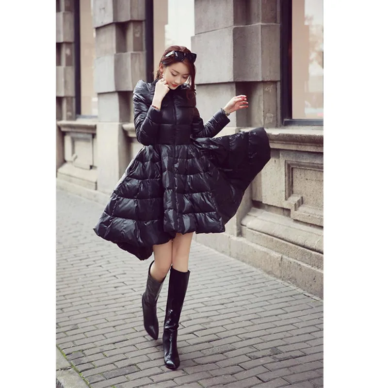 Повседневное зимнее пальто Tsuretobe женская модная теплая юбка стильная куртка на