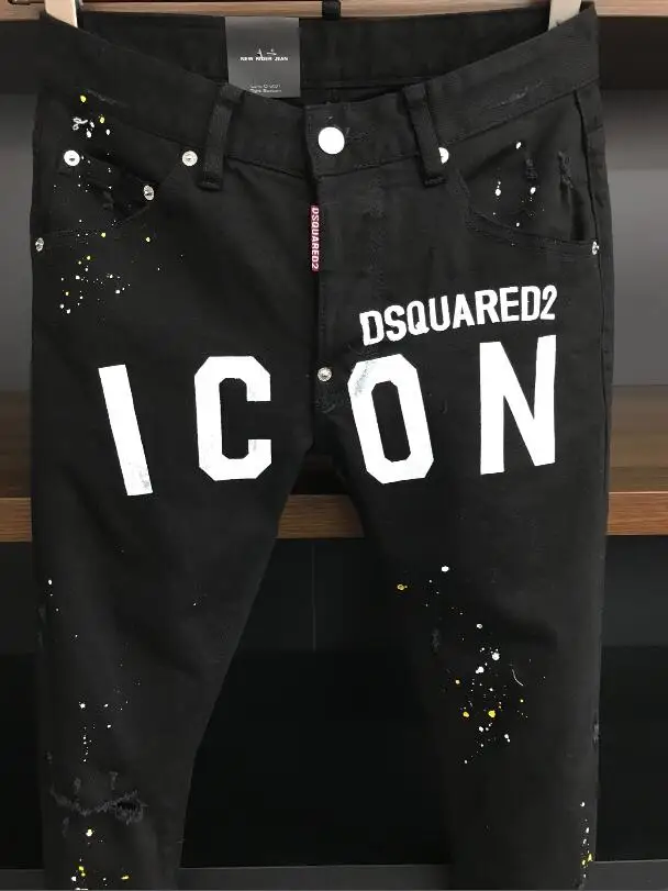 Dsquared2 Cool Guy-pantalones vaqueros con agujeros para hombre,  bordados, 9630