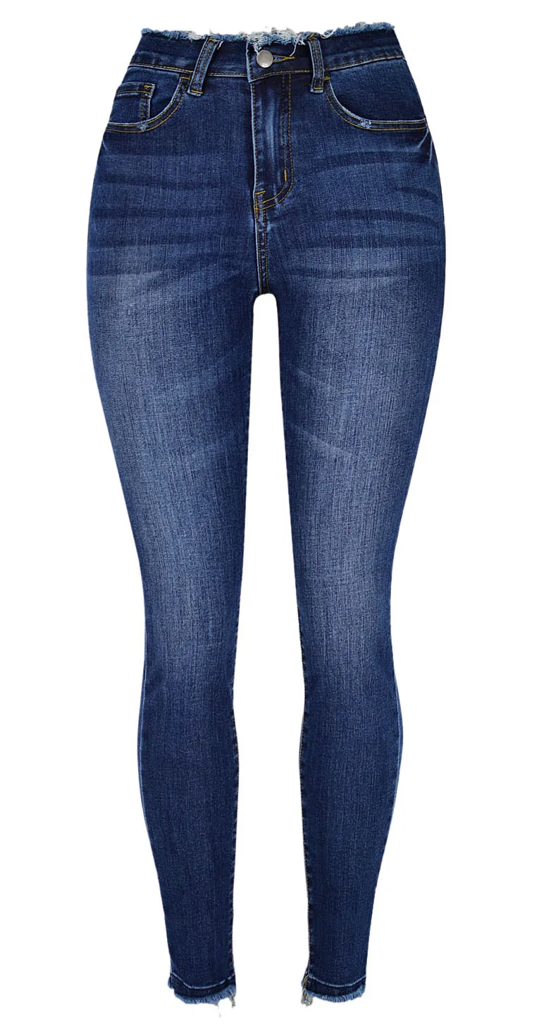

High Stretch High Waist Jeans European and American Sexy Women's Fringed Slim Fit Denim Trousers Aesthetic Pencil Pants Mujer