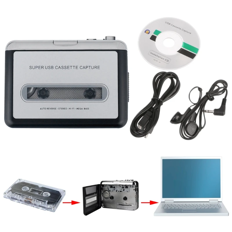 Mini-USB Recorders Cassette Tape Converter For MP3 Players PC Portable