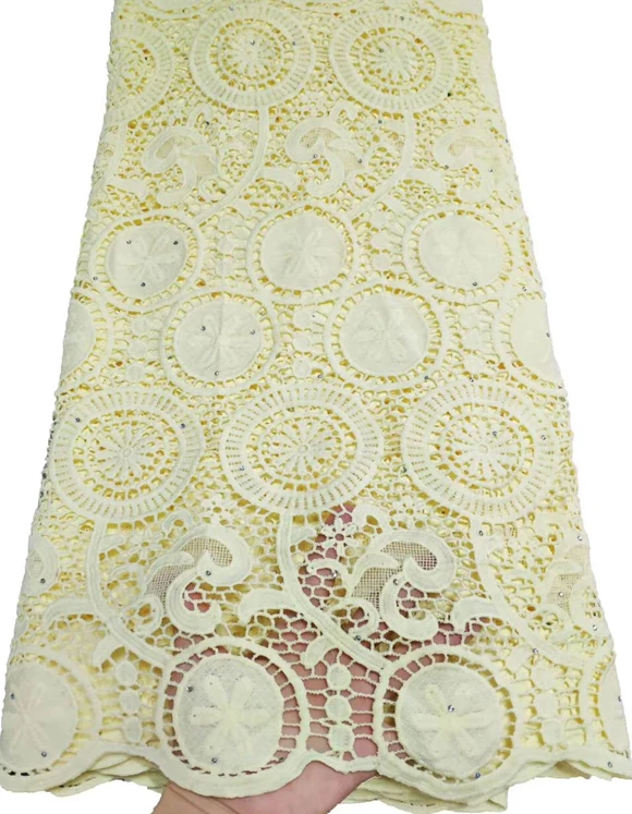 Африканский шнур кружевной ткани молочный шелк водорастворимый платье кружево
