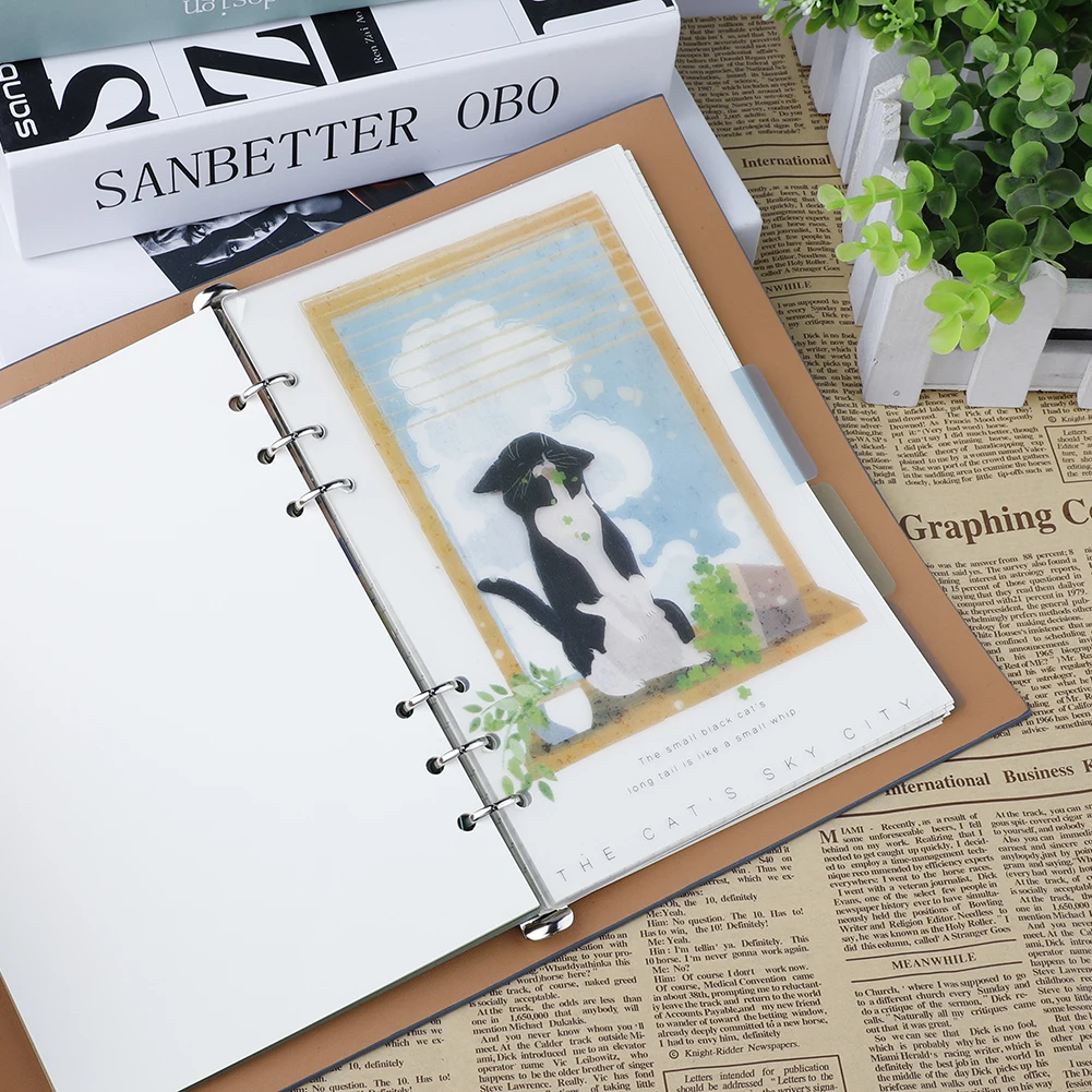 5pcs A5/A6 Colored Notebook Index Page Matte Cover Spiral Diary Planner Note Book Category Pages Stationery | Канцтовары для офиса
