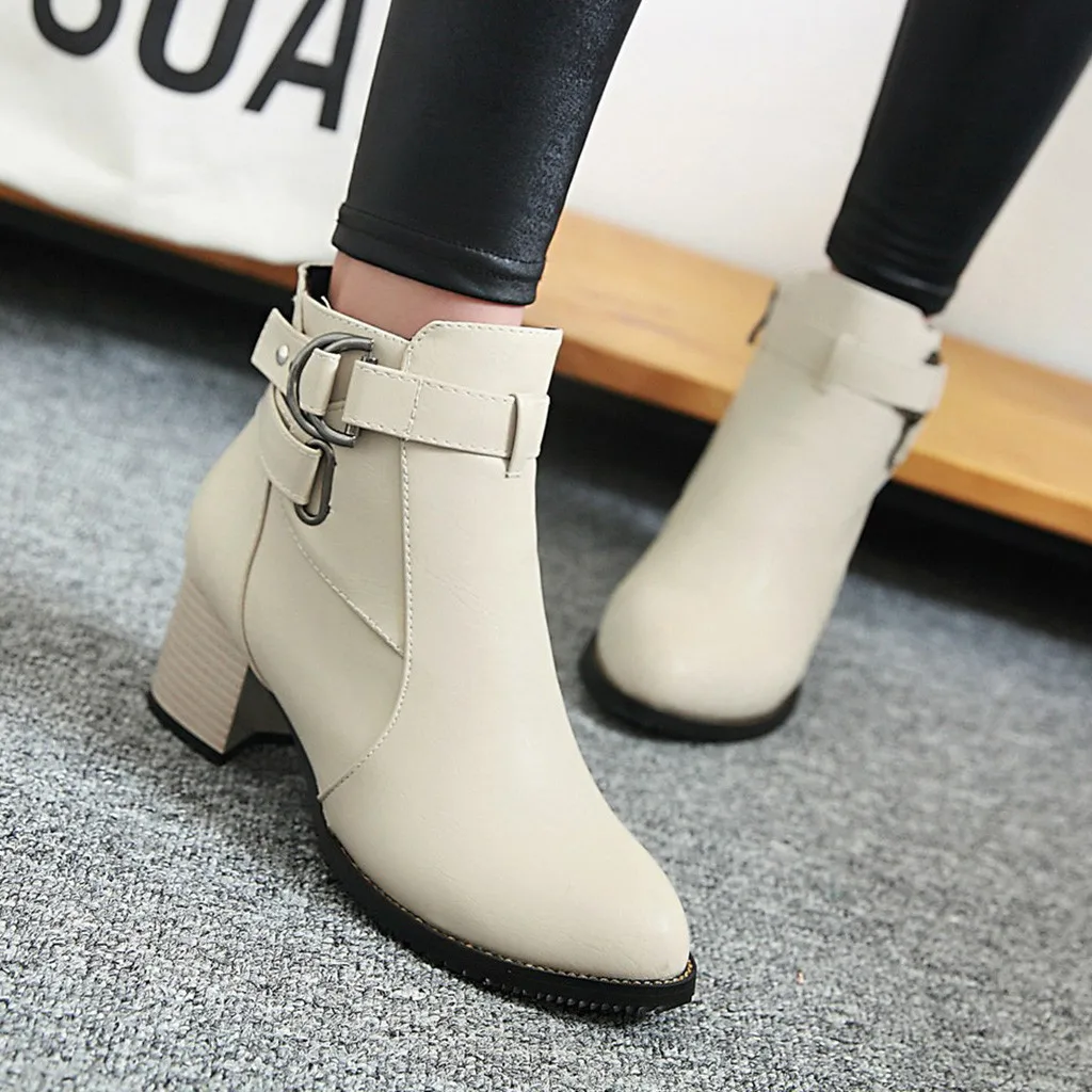 Женские ботильоны с ремешком и пряжкой Повседневная Белая обувь острым носком на