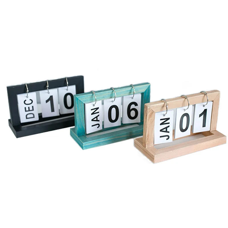 Креативный простой деревянный календарь украшение для стола маленькое кабинета