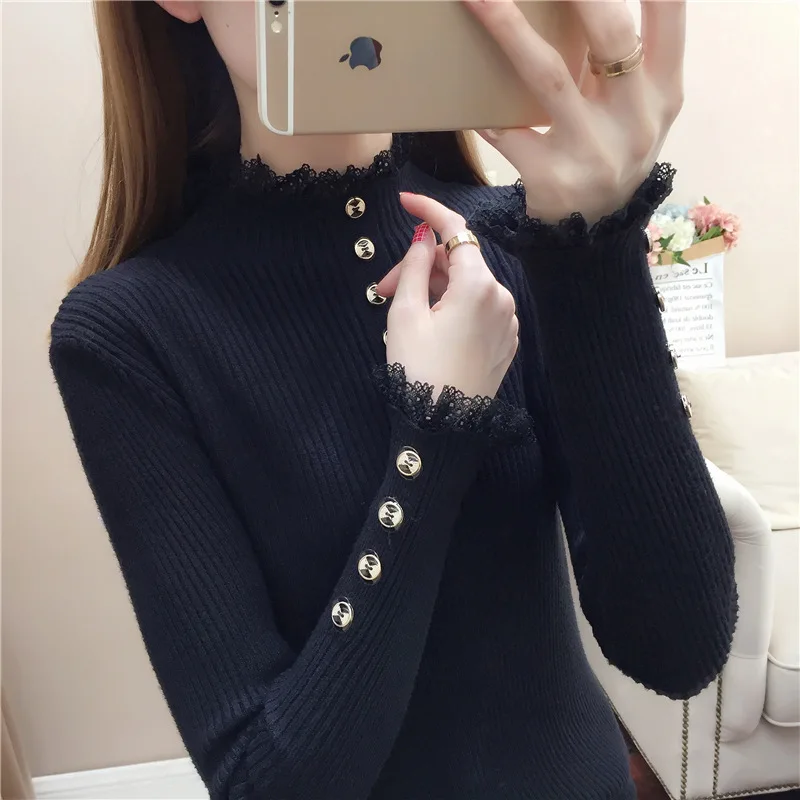 Верхняя одежда для женщин Осень-зима 2020 новый кружевной свитер с длинным рукавом