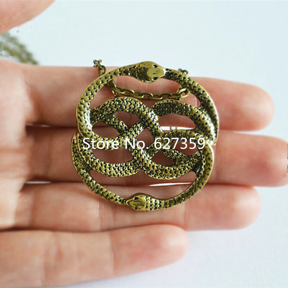 The Never Ending Story Style Auryn ожерелье с медальоном в виде змеи Retro 80 е КИНО Prop Jewelry|Ожерелья