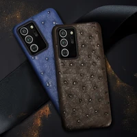 100 genuine ostrich skin leather phone case for samsung galaxy s21 note 20 ultra a71 a70 a51 s10 s9 s20 fe armor back cover