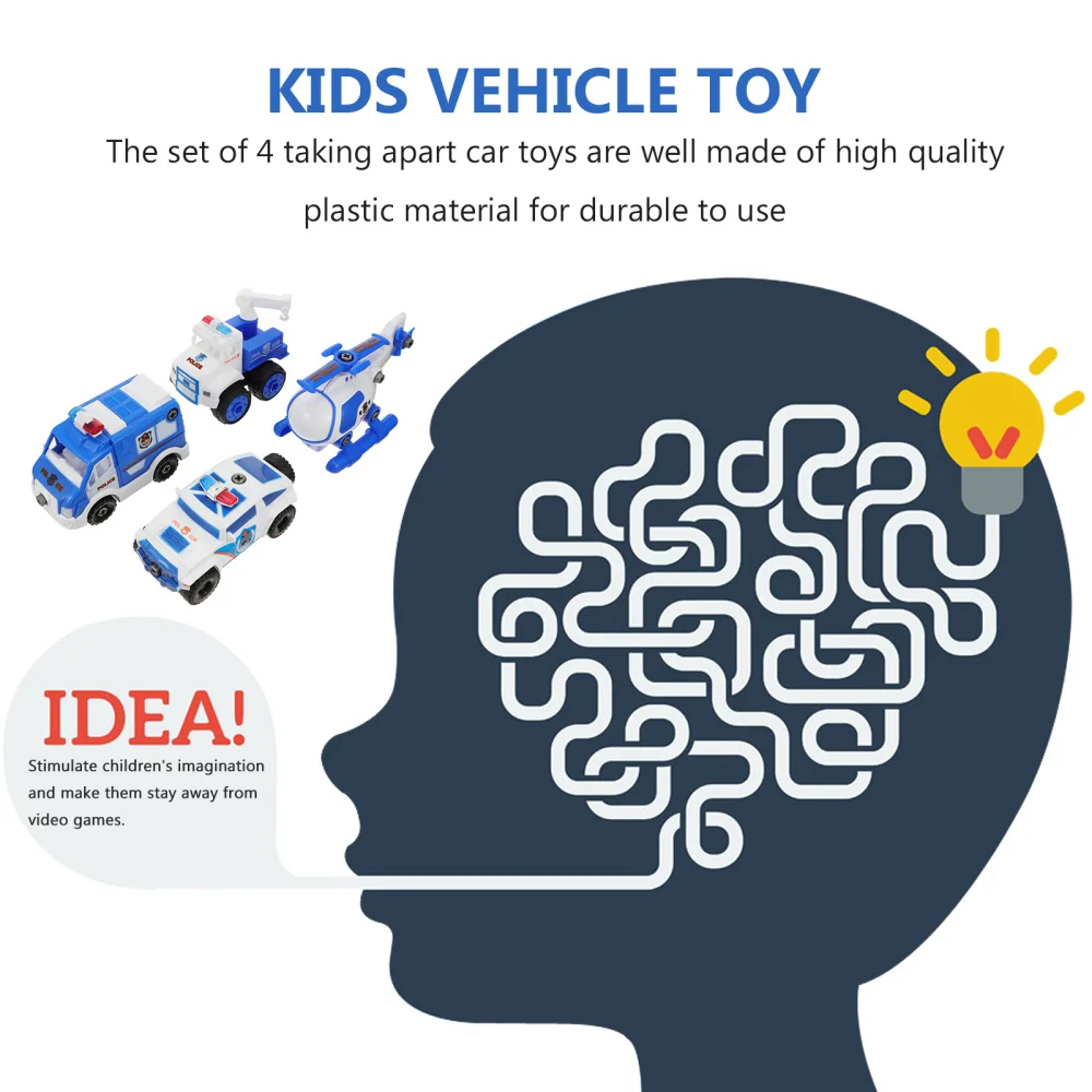 

4 Pcs Children Take Apart Car DIY Car Model Kids Early Education