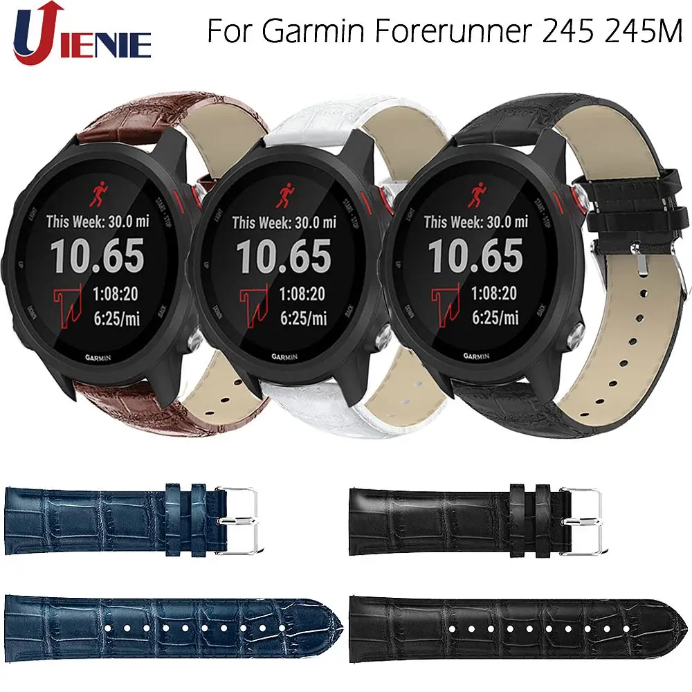 Ремешок для часов кожаный Garmin Forerunner 245 245M 645/Vivoactive 3 Music /Vivomove HR|Смарт-аксессуары| |