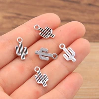 pulchritude 80pcs 815mm metal alloy photo color mini cactus charms plant pendants for jewelry making diy handmade craft