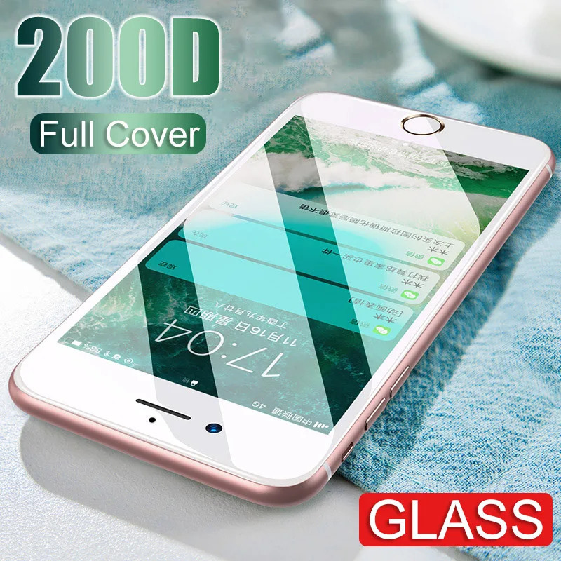 200D полное покрытие защитное закаленное стекло для Iphone 7 8 Plus Защитное экрана 6 6s