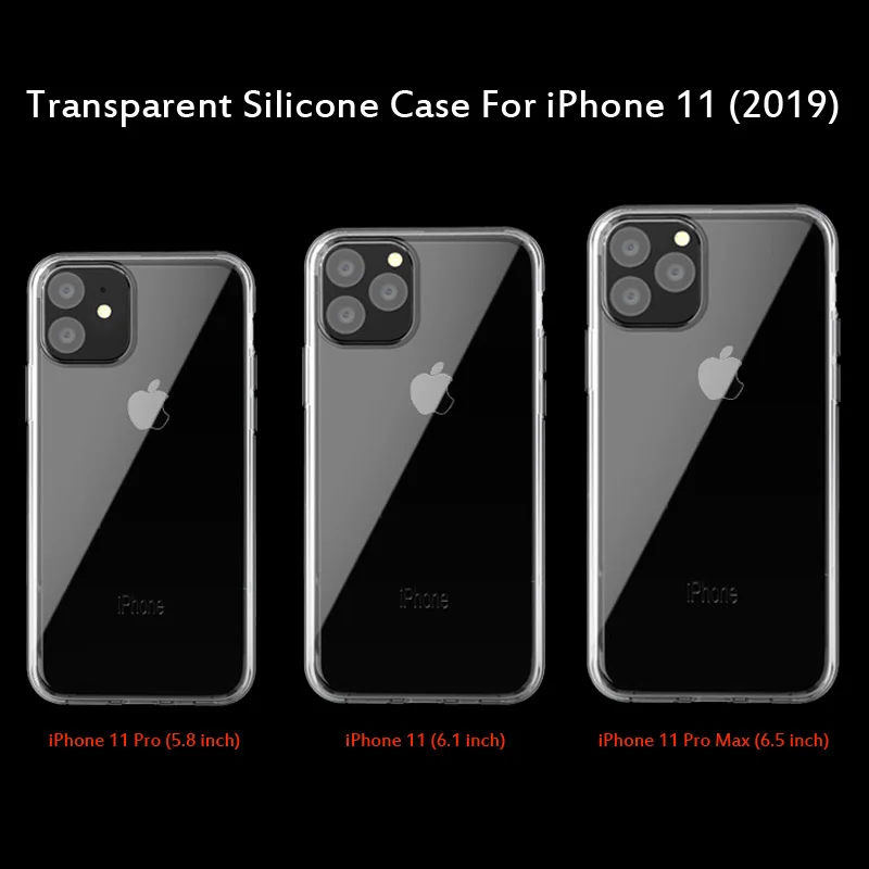 Ультратонкий Мягкий ТПУ прозрачный силиконовый чехол для телефона iphone 11 Pro Max