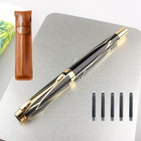high quality fountain pen 0 5mm f nib metal inking pen for writing signing pen luxury steel ink pens for simple business gift